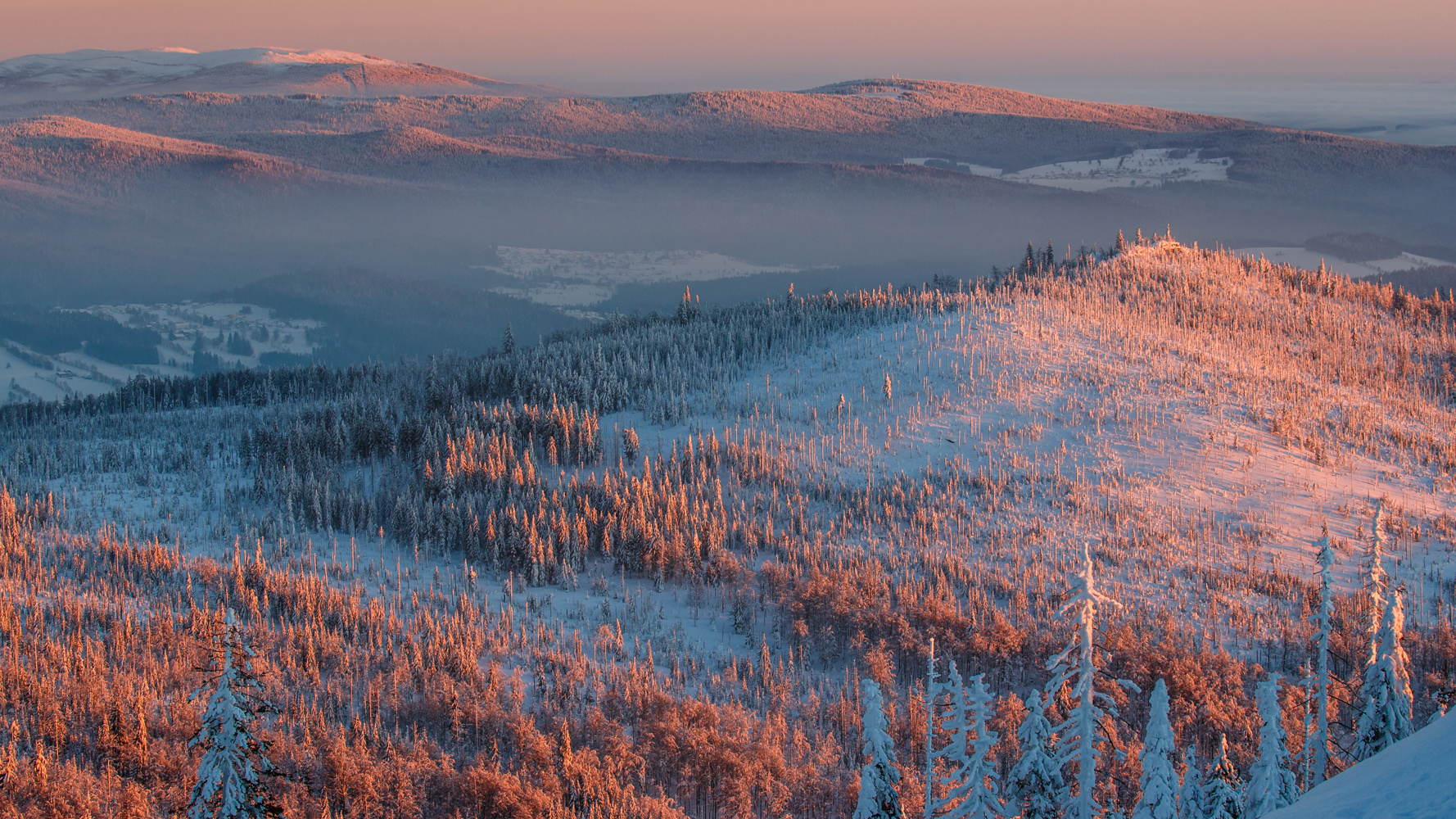 sonnenuntergang auf dem lusen