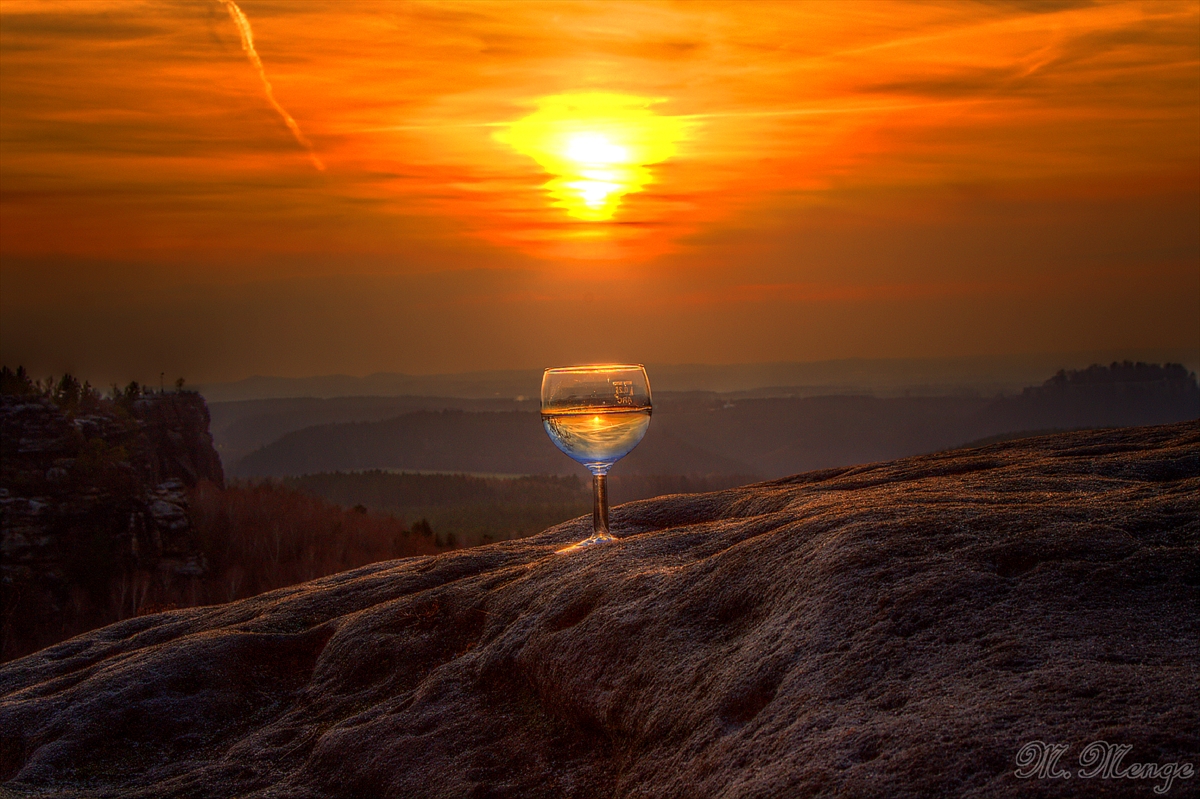 Sonnenuntergang auf dem Papststein