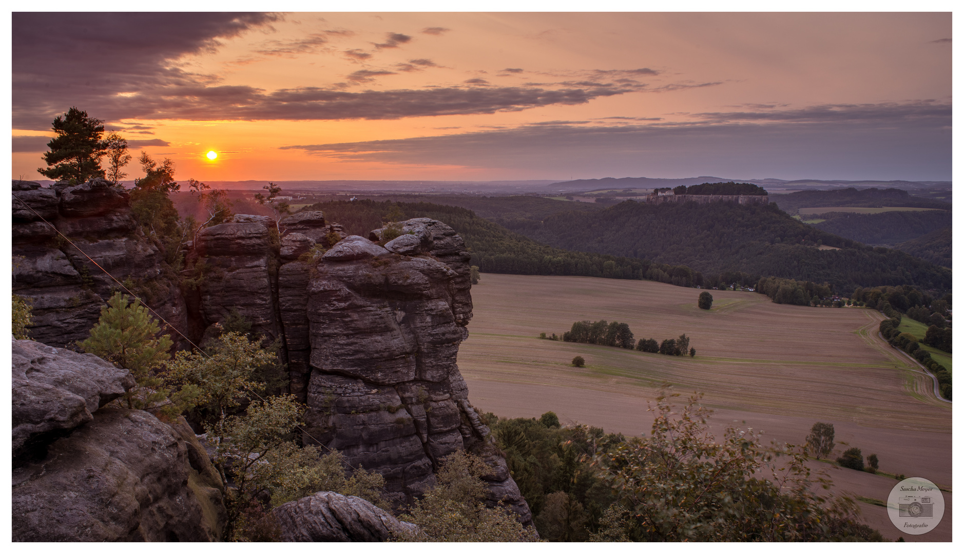 Sonnenuntergang auf dem Pfaffenstein