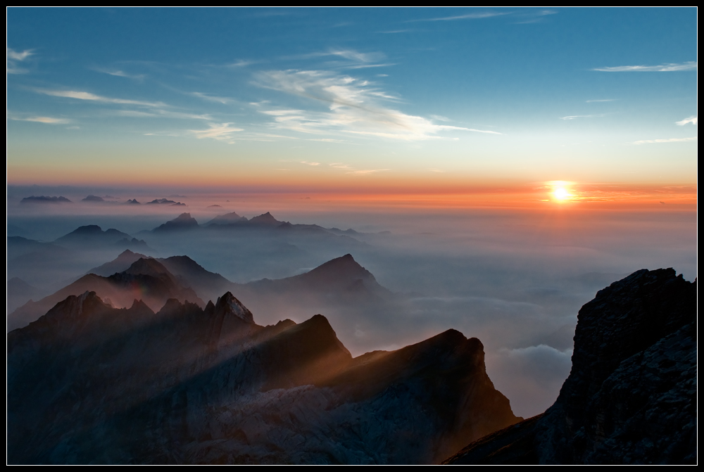 Sonnenuntergang auf dem Säntis