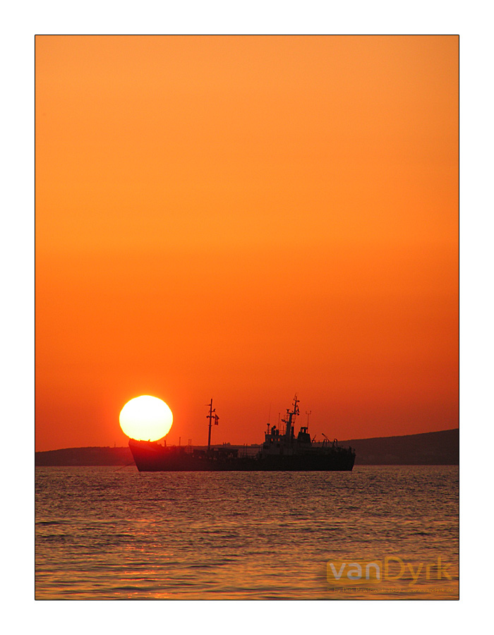 Sonnenuntergang auf dem Schiff