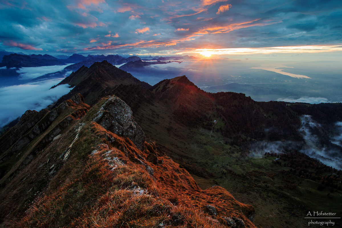 Sonnenuntergang auf dem Speer