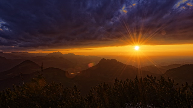 Sonnenuntergang auf dem Spitzstein 