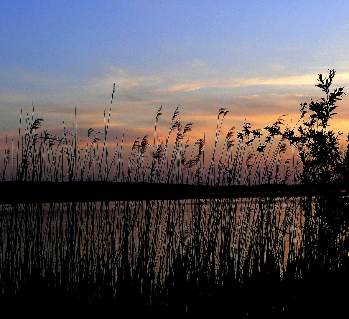 sonnenuntergang auf dem stolpsee bei himmelpfort