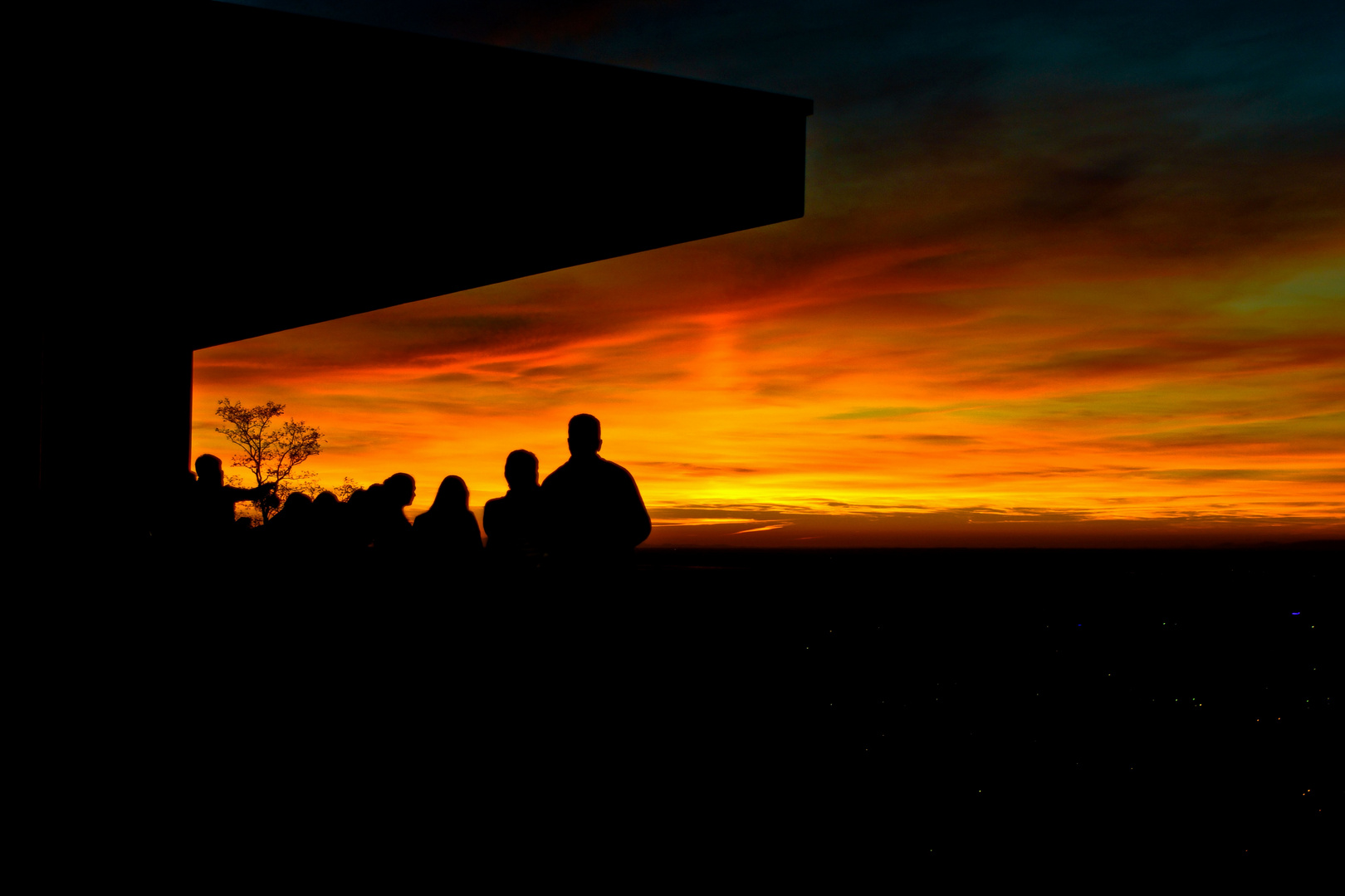 Sonnenuntergang auf dem Turmberg in Durlach