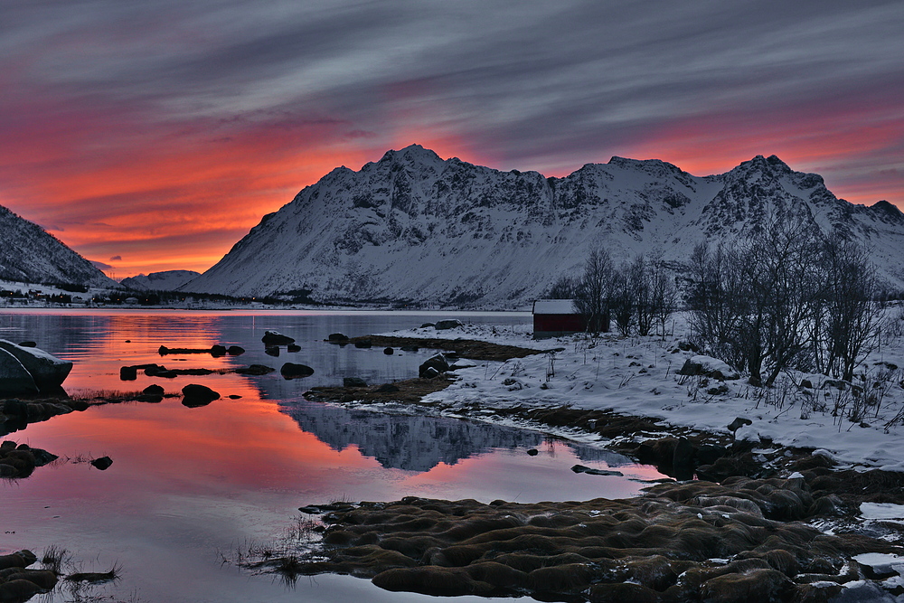 Sonnenuntergang auf den Lofoten