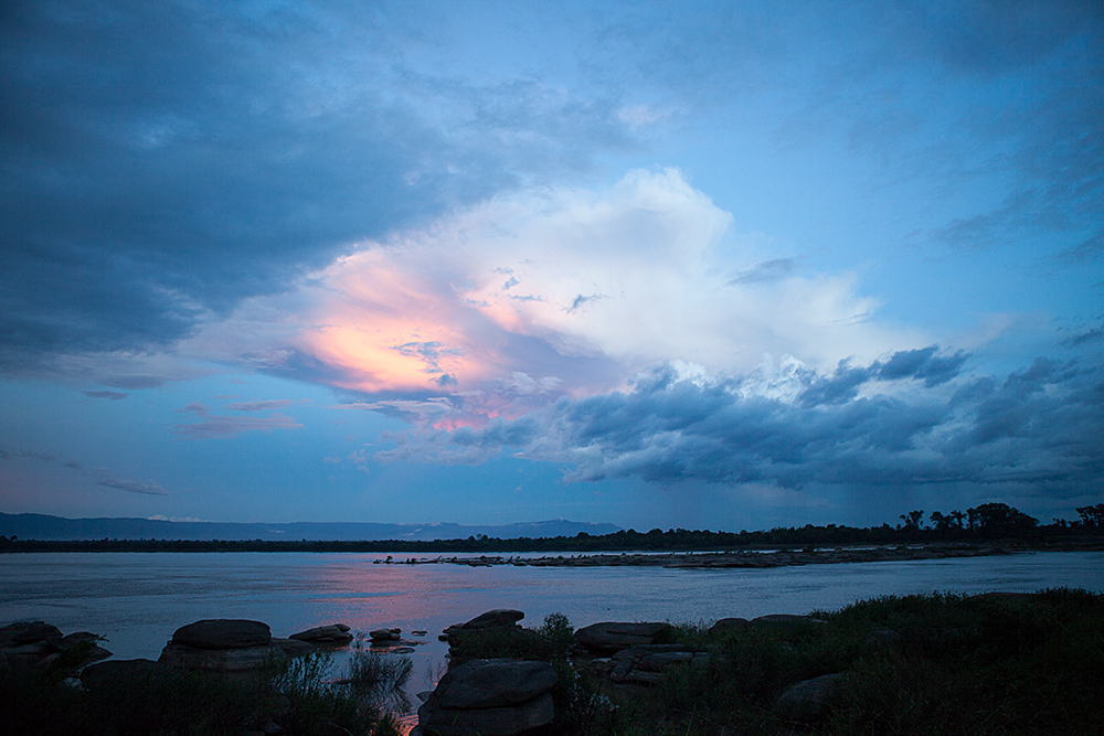 Sonnenuntergang auf den Mekong