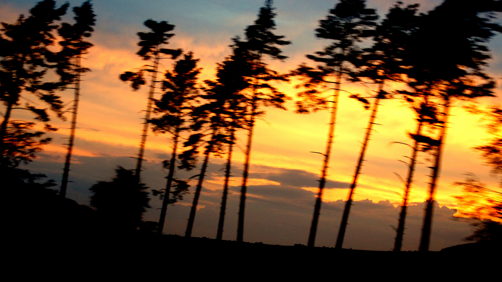 sonnenuntergang auf der A 71