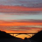 Sonnenuntergang auf der A73