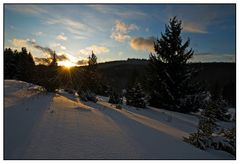 Sonnenuntergang auf der Alb