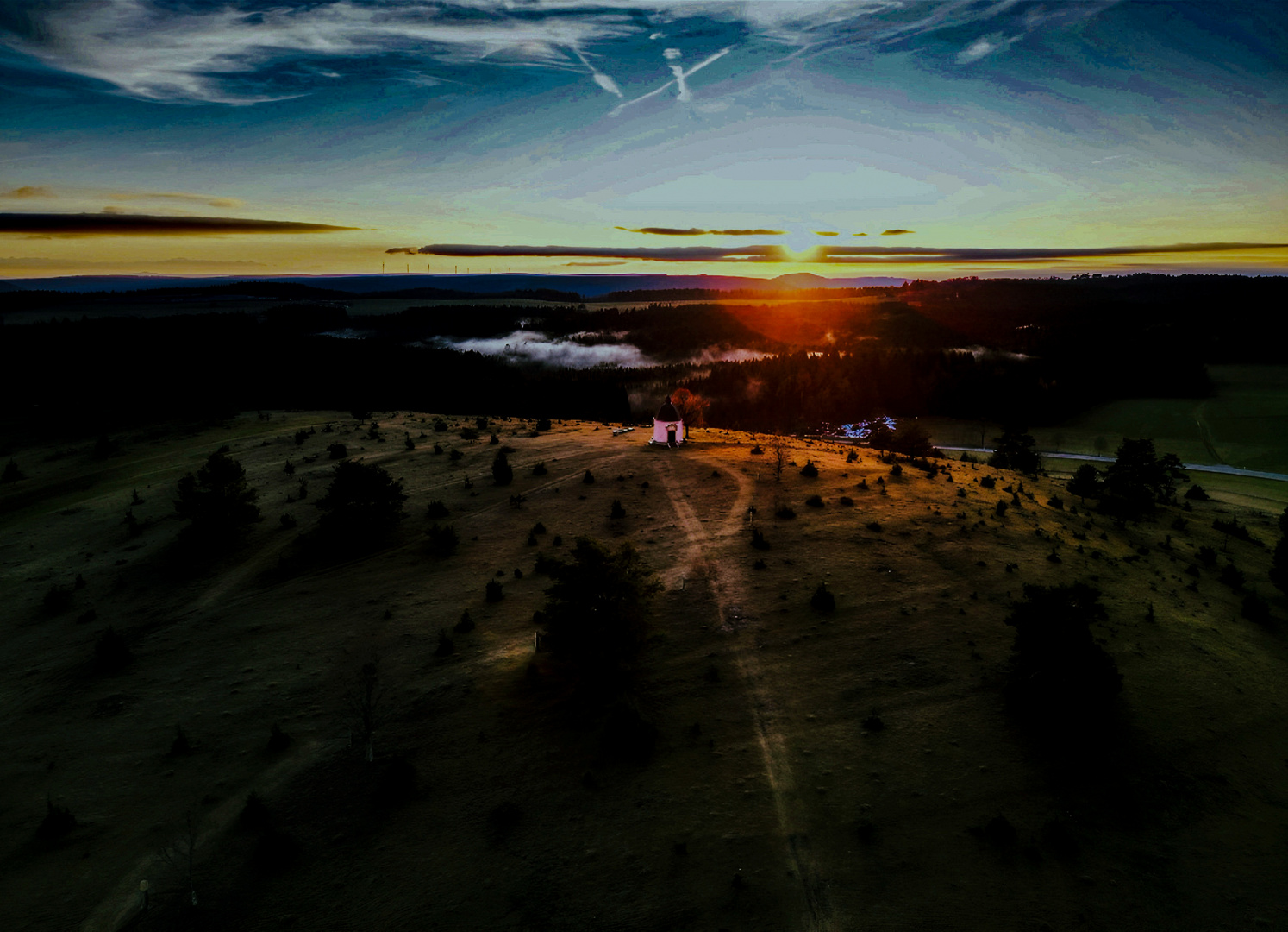 Sonnenuntergang auf der Alb 