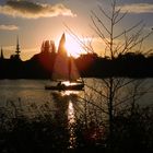 Sonnenuntergang auf der Alster