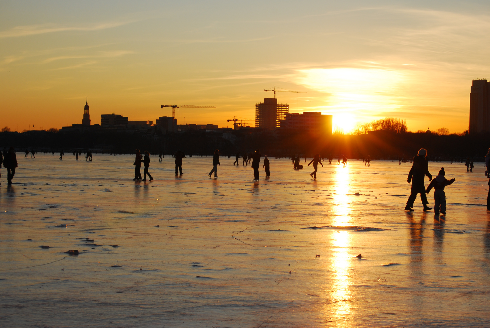 Sonnenuntergang auf der Alster