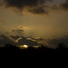 Sonnenuntergang auf der Autobahn