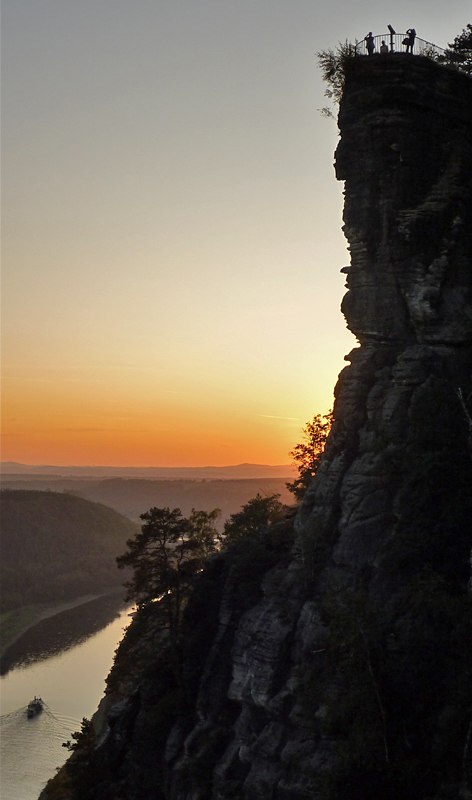 Sonnenuntergang auf der Bastei