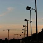 Sonnenuntergang auf der Baustelle