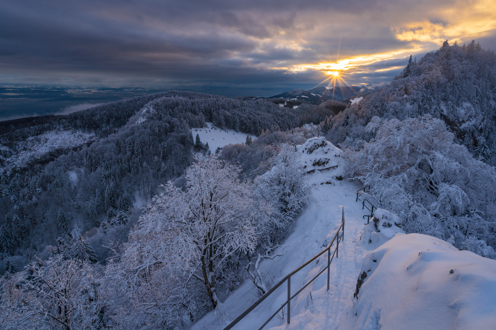 Sonnenuntergang auf der Belchenflue