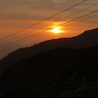 Sonnenuntergang auf der Berghütte