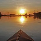 Sonnenuntergang auf der Elbe