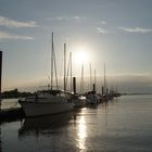 Sonnenuntergang auf der Elbe