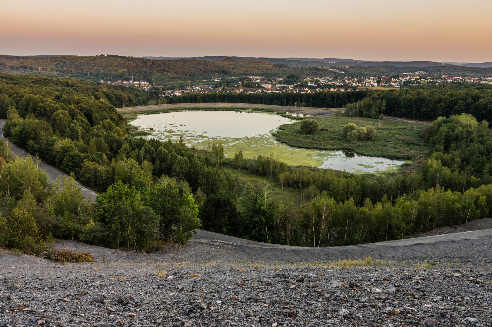 Sonnenuntergang auf der Halde Göttelborn 