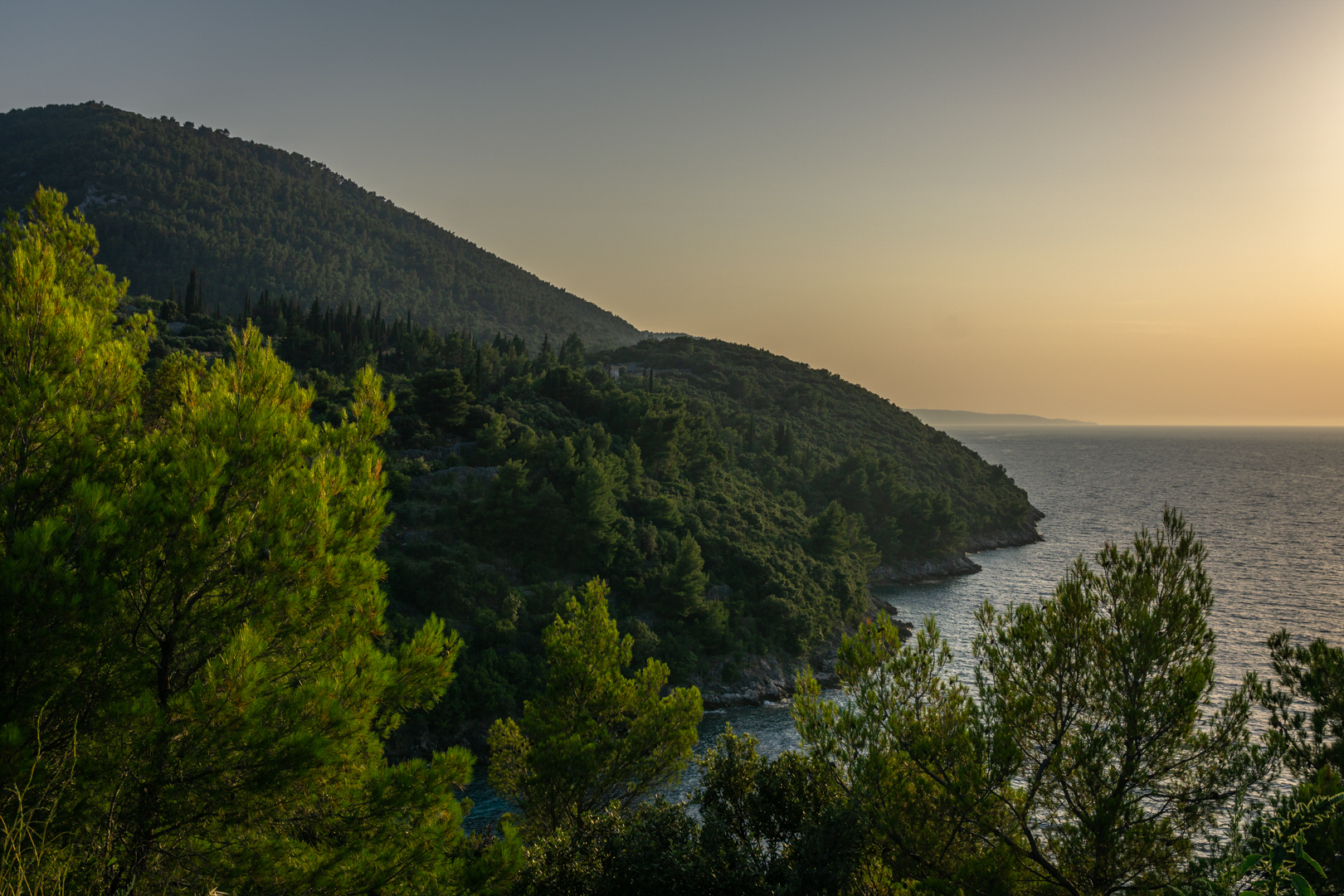 Sonnenuntergang auf der Insel Korcula