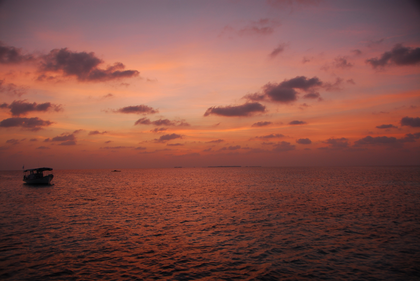 Sonnenuntergang auf der Insel Mirihi