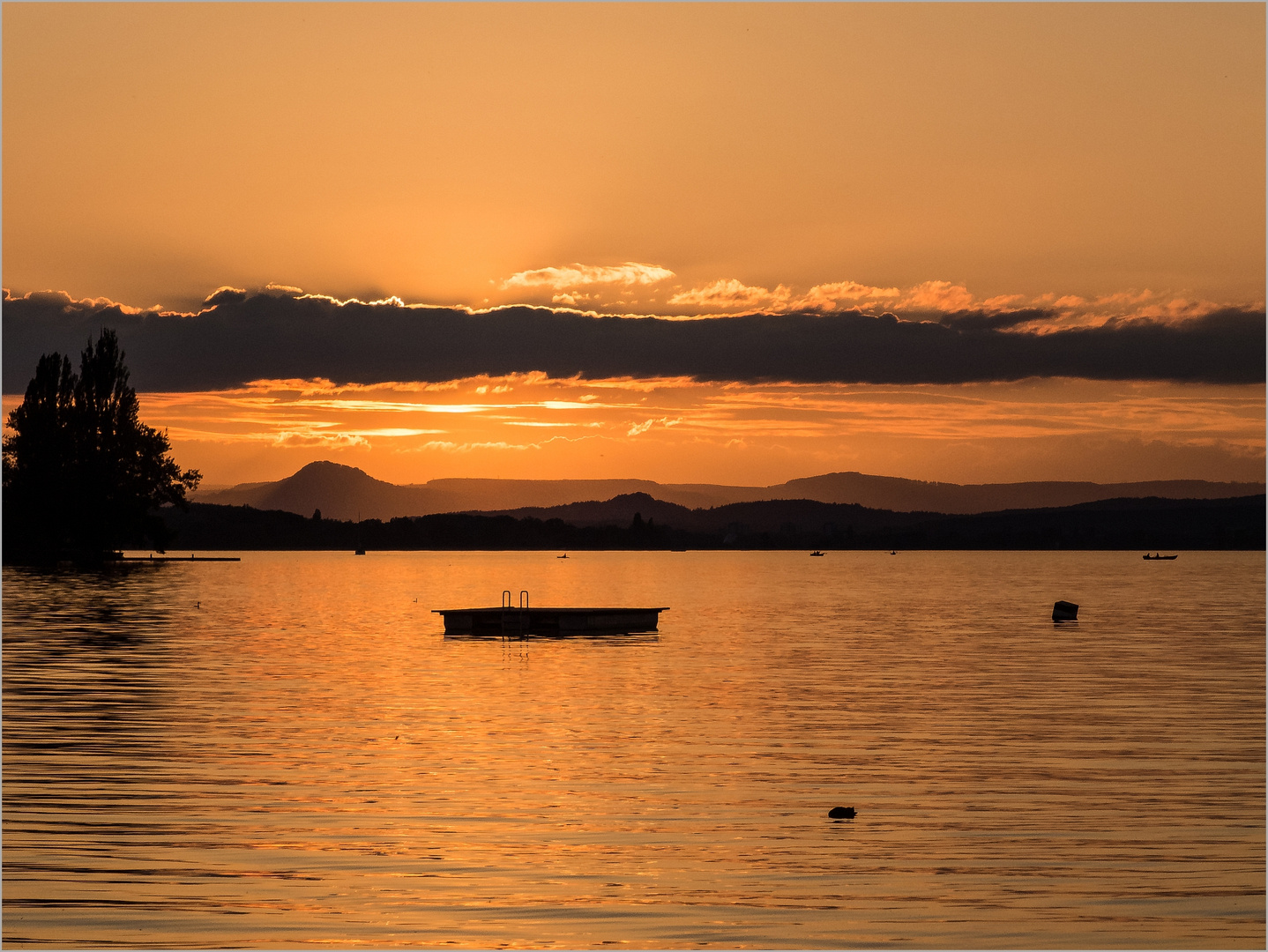 Sonnenuntergang auf der Insel Reichenau