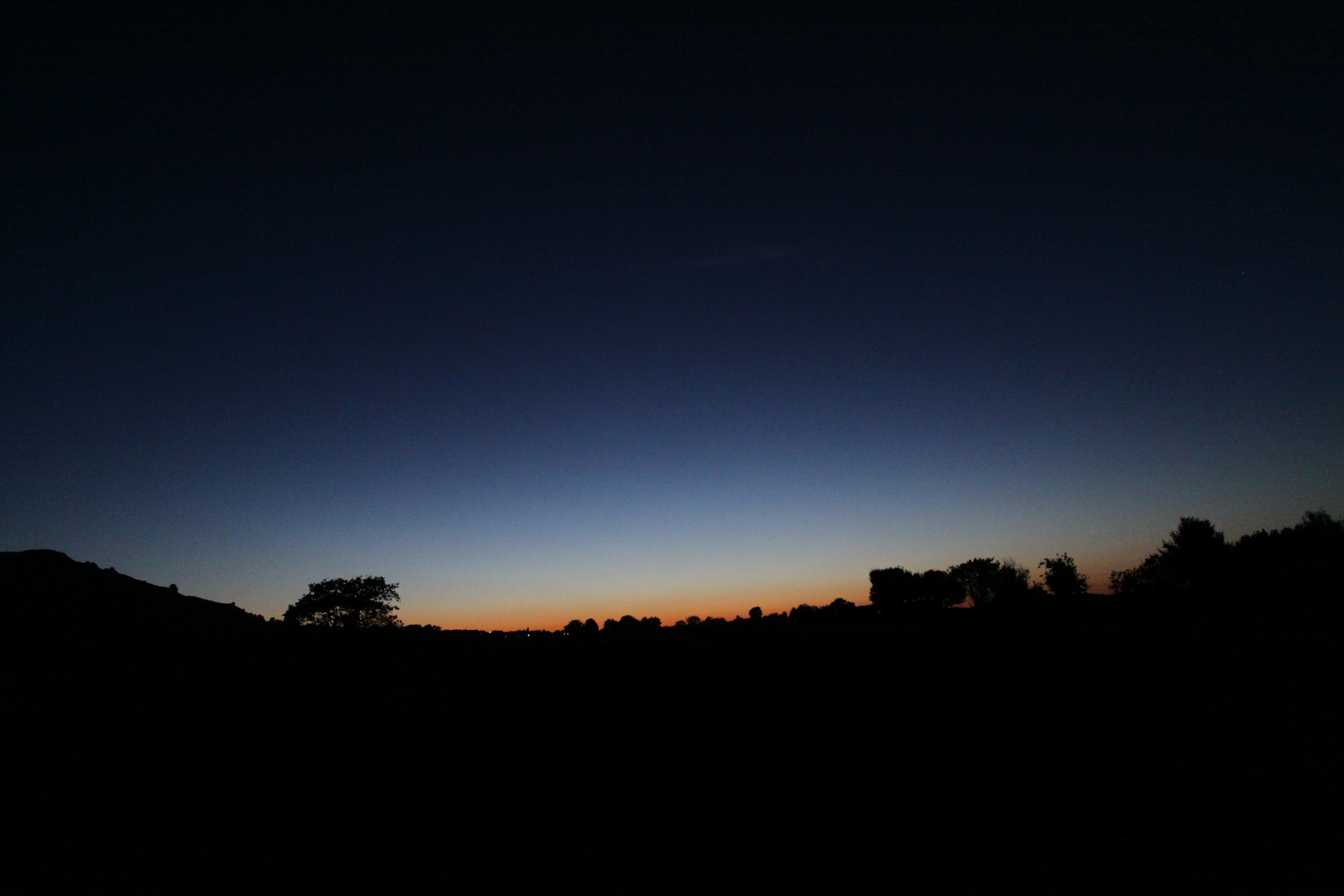Sonnenuntergang auf der Kaiert von Neuffen nach Kohlberg fotografiert