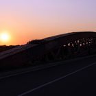 Sonnenuntergang auf der Levensauer Hochbrücke in Kiel