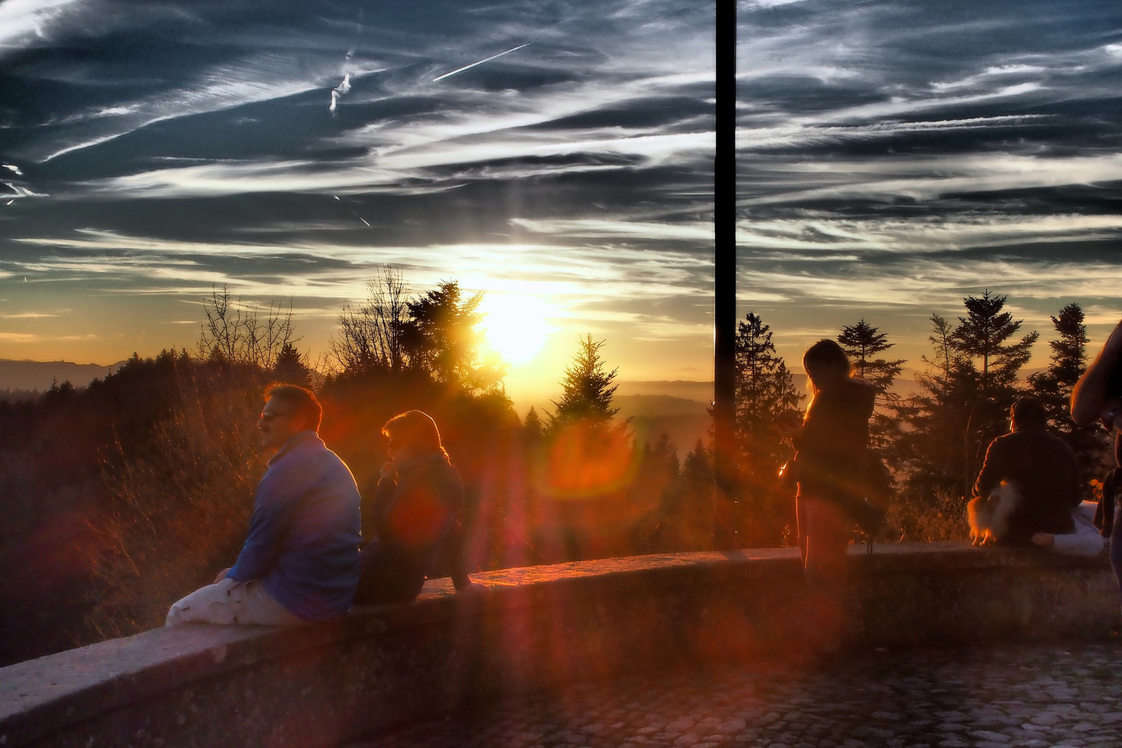 Sonnenuntergang auf der Lueg beim Kavalleriedenkmal