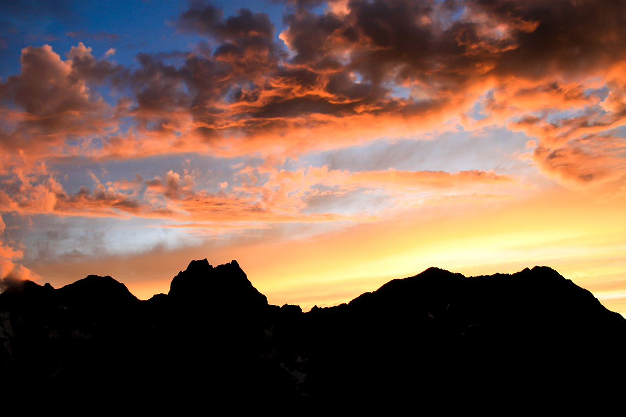 Sonnenuntergang auf der Memminger Hütte