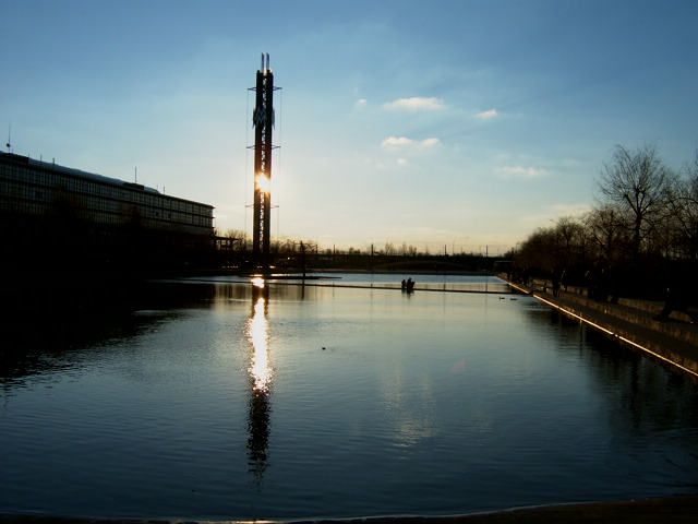 Sonnenuntergang auf der Messe