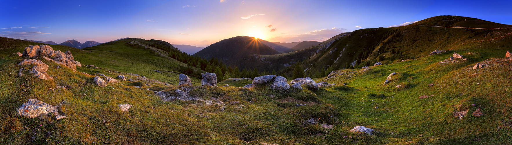 Sonnenuntergang auf der Nockalmstraße, Kärnten