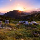 Sonnenuntergang auf der Nockalmstraße, Kärnten