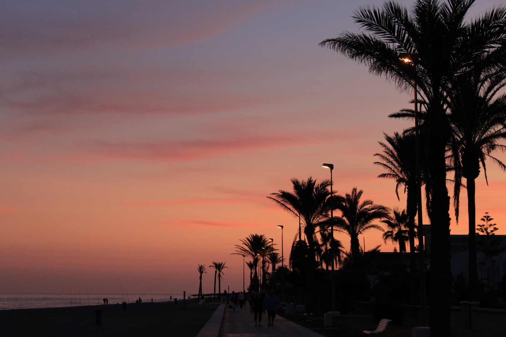 Sonnenuntergang auf der Promenade