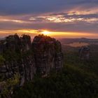 Sonnenuntergang auf der Schrammsteinausicht