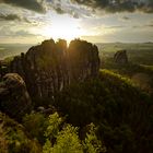 Sonnenuntergang auf der Schrammsteinaussicht