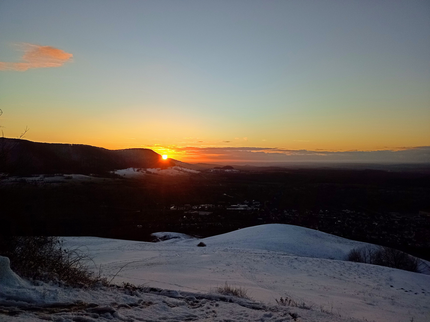 Sonnenuntergang auf der schwäbischen Alb