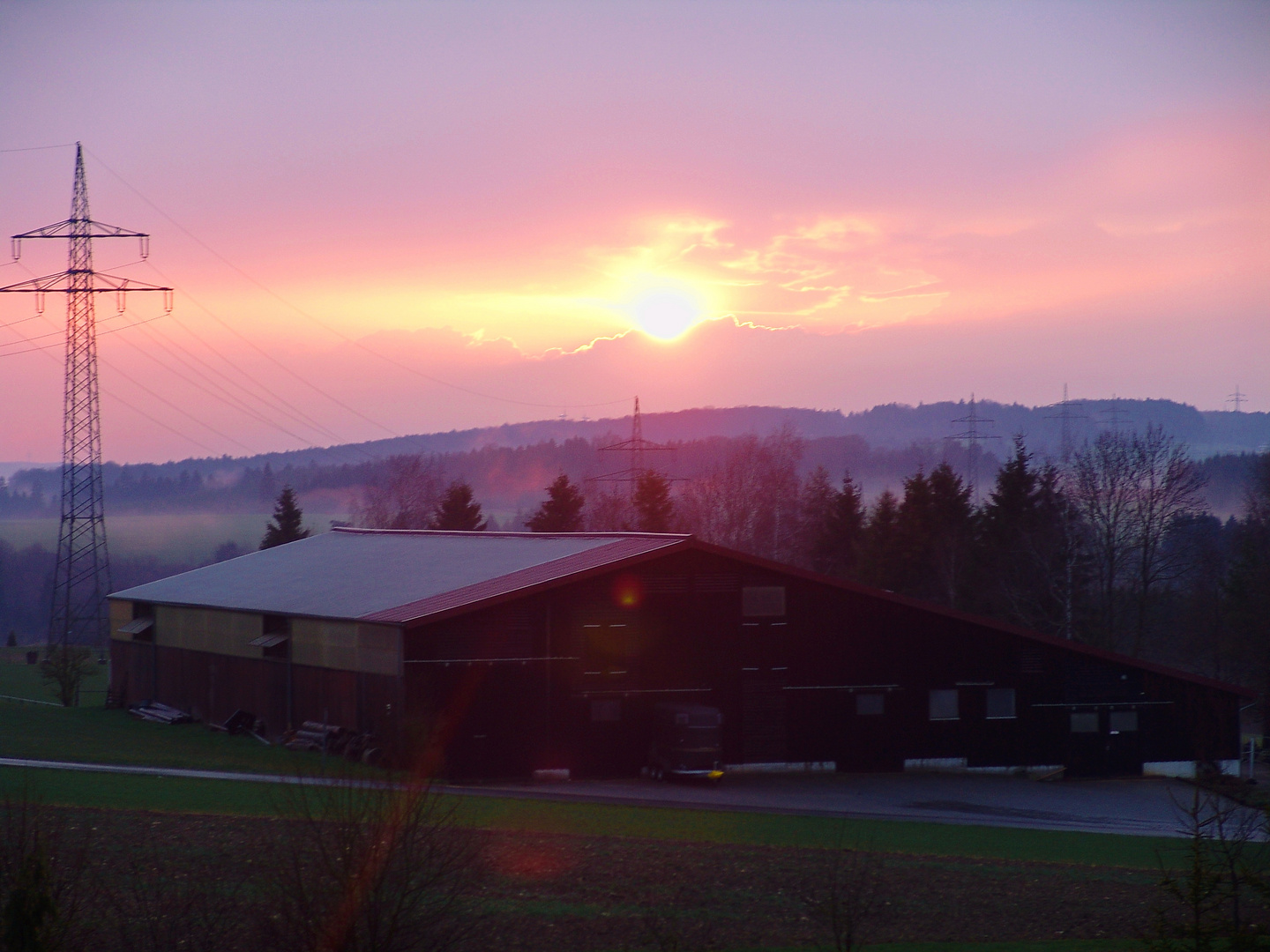 Sonnenuntergang auf der Schwäbischen Alb