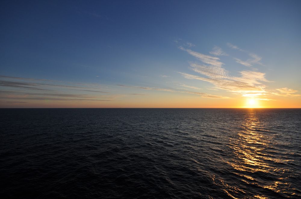 Sonnenuntergang auf der See