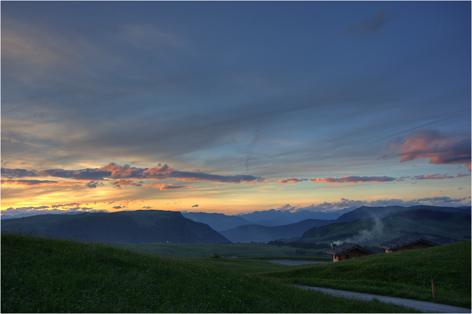 Sonnenuntergang auf der Seiser Alm 2008