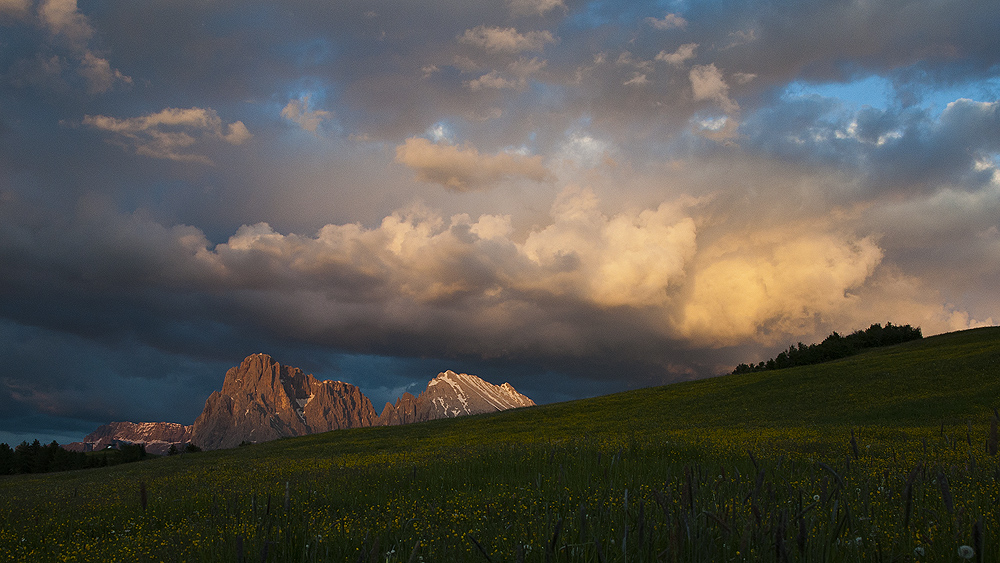 Sonnenuntergang auf der Seiser Alm