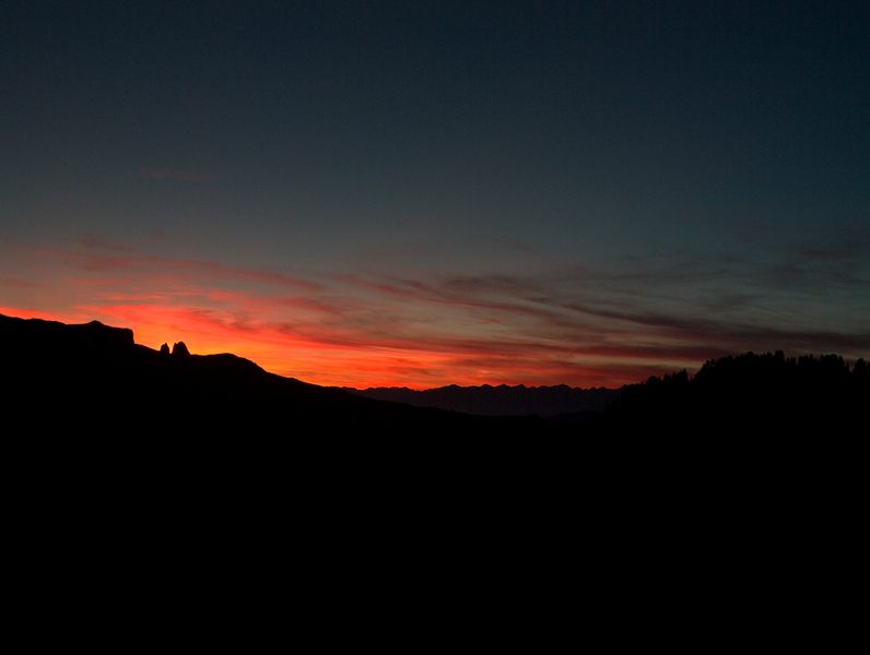 Sonnenuntergang auf der Seiseralm