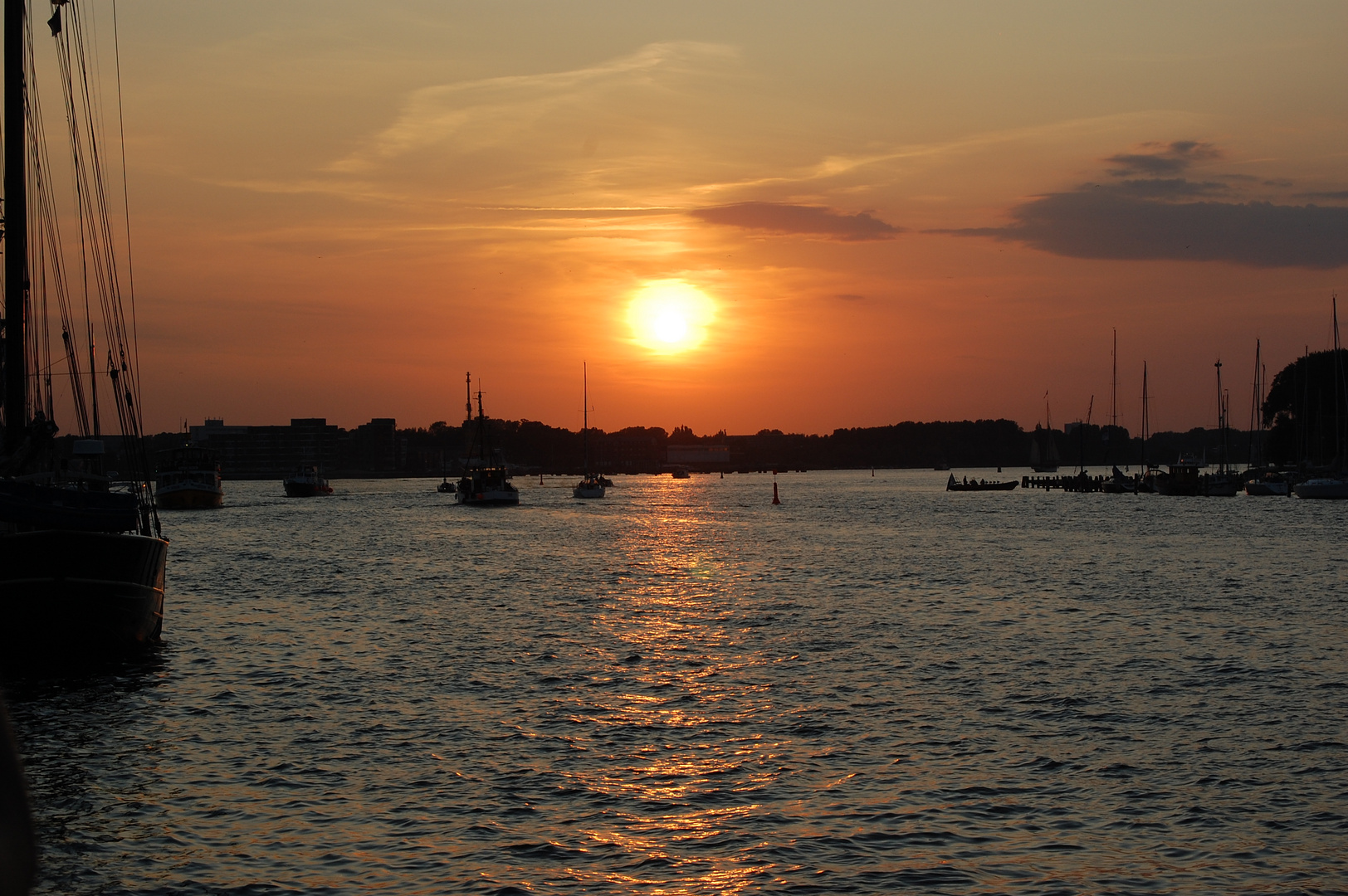 Sonnenuntergang auf der Warnow