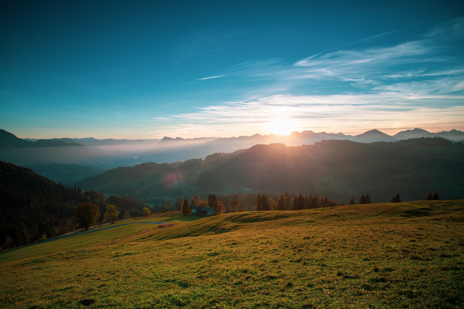 Sonnenuntergang auf der Wildbichlalm