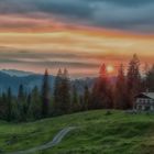 Sonnenuntergang auf der Winklmoos Alm