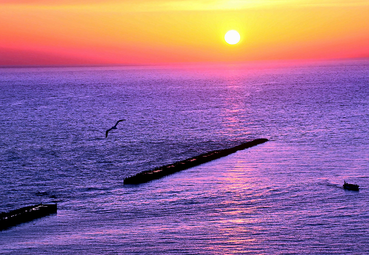 Sonnenuntergang auf derInsel Helgoland