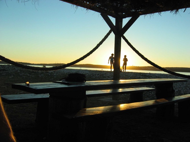 Sonnenuntergang auf einer Insel bei Medulin