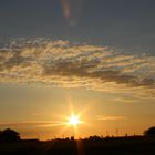 Sonnenuntergang auf einer Wiese